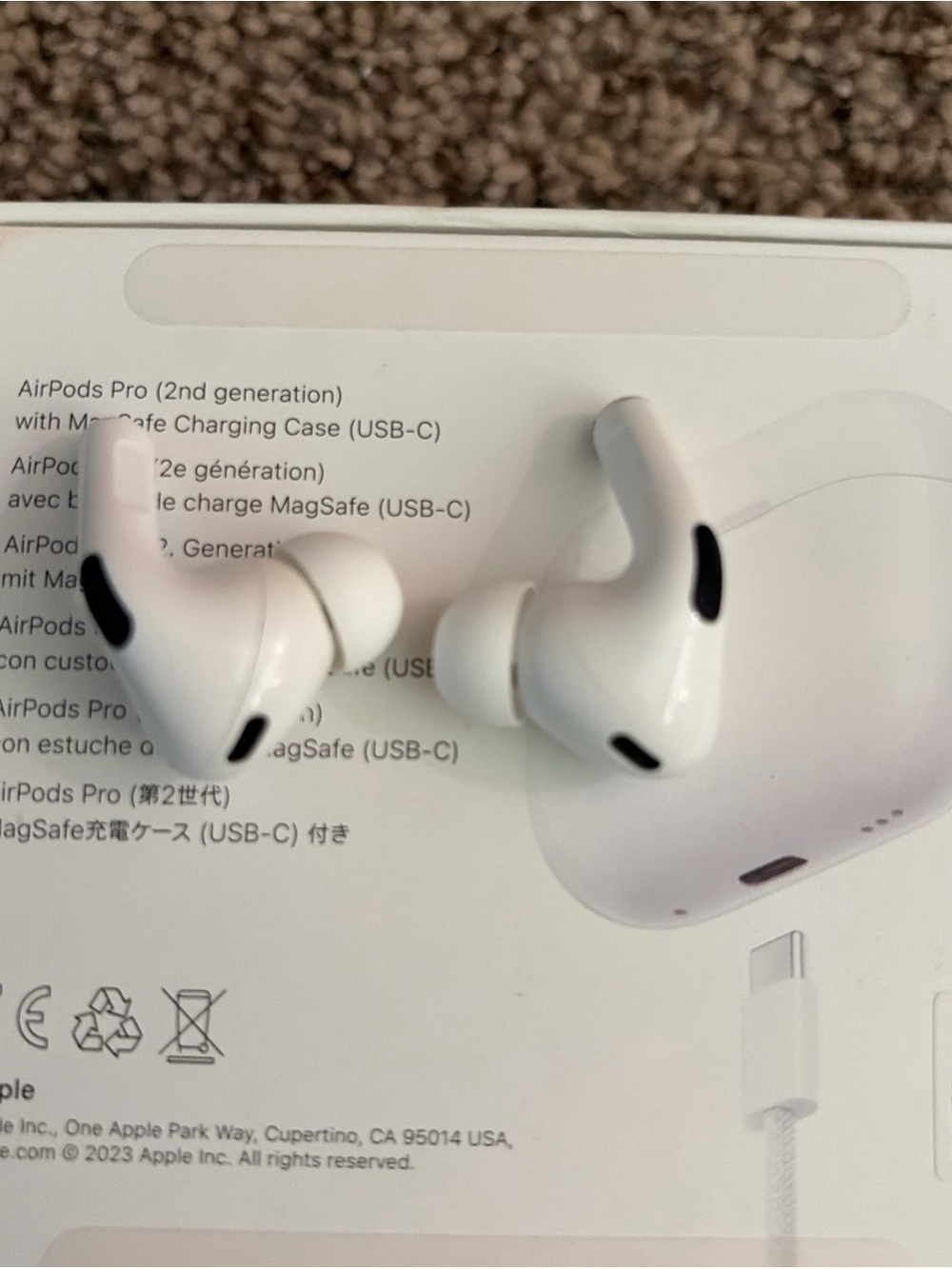 Apple Airpods Pro 2nd Generation Gen 2 with Magsafe USB-C Charging-Model A3048 - Picture 11 of 16